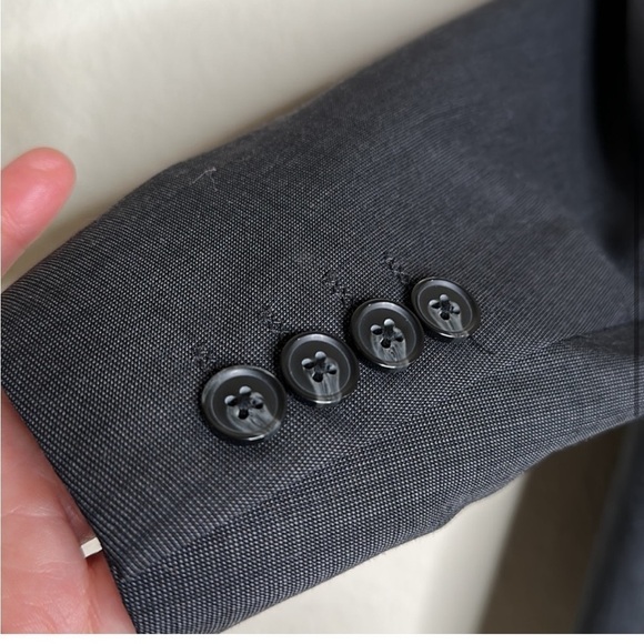 Macys Men’s Slim Fit Wool Suit Jacket Two Button Sportcoat Blazer Gray 42R - Picture 9 of 16